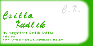 csilla kudlik business card
